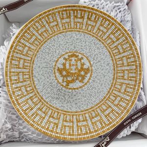 BRAND NEW Hermes Mosaique Au24 Gold Dessert Plate